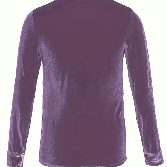 New Velour button down shirt in lavender - Picture 2 of 3